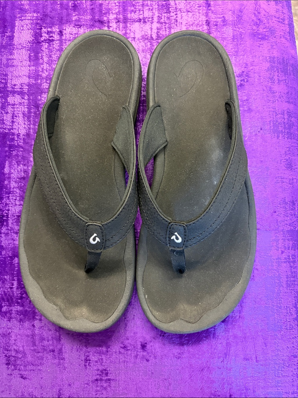 OluKai Black Women's Thong Sandals